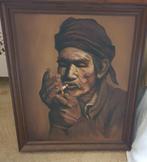 Olieverfschilderij van rokende man, Ophalen of Verzenden