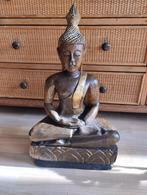 Houten boeddha beeld, Huis en Inrichting, Woonaccessoires | Boeddhabeelden, Ophalen of Verzenden, Zo goed als nieuw