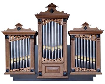 Prachtig orgel front met 21 tinnen pijpen beschikbaar voor biedingen