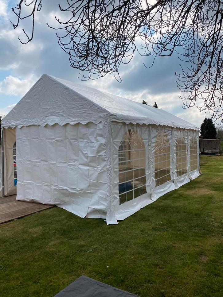 Partytent 4x8 TE HUUR, Tuin en Terras, Partytenten, Zo goed als nieuw, Minder dan 5 meter, Ophalen of Verzenden