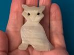 Edelsteen beeldje onyx uiltje crème onyx uil 52g, Ophalen of Verzenden, Nieuw