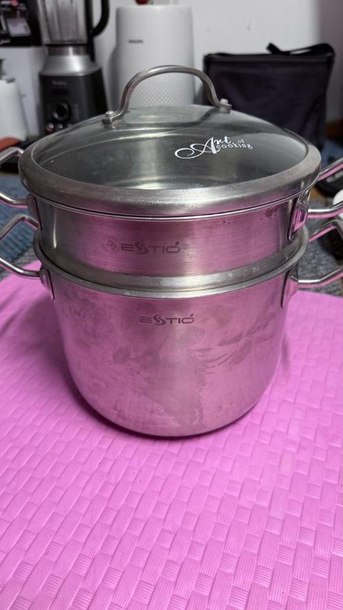 Zebra Estio Pro RVS Spaghettipan 22cm – Met Glazen Deksel, Huis en Inrichting, Keuken | Potten en Pannen, Zo goed als nieuw, Overige typen