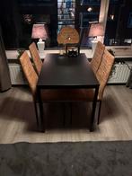 Eettafel met 4 stoelen - Gebruikt, Huis en Inrichting, Ophalen, Gebruikt, 100 tot 150 cm, Vier personen
