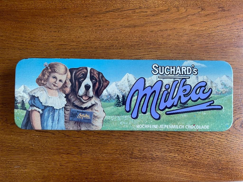 Blik "Suchard's Milka", Ophalen of Verzenden, Zo goed als nieuw, Overige