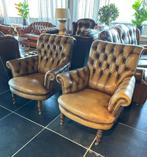 Exclusive Chesterfield Study Chairs Hand dyed leather., Huis en Inrichting, Gebruikt, Vintage, Ophalen of Verzenden, Nvt
