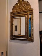 Mooie koperen oude spiegel met borstels, Antiek en Kunst, Antiek | Spiegels, Ophalen of Verzenden, Rechthoekig, Minder dan 50 cm