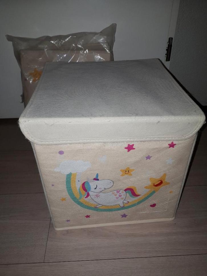 3 stoffen opbergmandjes met klep, nieuw, Kinderen en Baby's, Kinderkamer | Inrichting en Decoratie, Nieuw, Overige typen, Ophalen