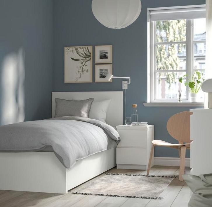 2x Ikea Malm bed te koop (90x200cm), Huis en Inrichting, Slaapkamer | Bedden, Zo goed als nieuw, Eenpersoons, 90 cm, Hout, Wit