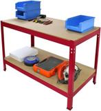 Sturdy metal workbench / storage shelf – 120x60x90 cm – RED, Ophalen, Zo goed als nieuw, 70 tot 120 cm, Inklapbaar
