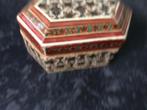 Handmade Ingelegde pillendoosje hout IZGS, Antiek en Kunst, Curiosa en Brocante, Ophalen of Verzenden