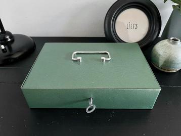 Turquoise Metalen Sieraden Kistje met Slot beschikbaar voor biedingen