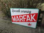 Groot emaille bord Caltex Marfak, Verzamelen, Ophalen, Gebruikt, Reclamebord