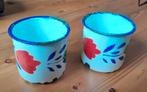Leuke brocante emaille boerenbond bekers 2x, Antiek en Kunst, Antiek | Emaille, Ophalen of Verzenden