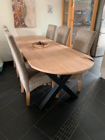 Eettafel 240x90x76cm Beukenblad verjongd industrieel X poten beschikbaar voor biedingen