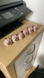 Roze kasknoppen 6X, Antiek en Kunst, Antiek | Meubels | Kasten, Ophalen of Verzenden