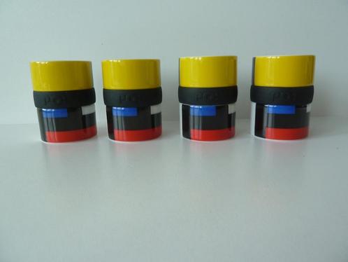 Vintage Mondriaan espresso set van 4 stuks, Huis en Inrichting, Keuken | Servies, Nieuw, Kop(pen) en/of Schotel(s), Overige stijlen