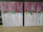 Schilderij /tweeluik bloemen, Ophalen, Nieuw, Schilderij, 50 tot 75 cm
