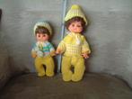 2 oude vintage pop popjes met gele kleding, Ophalen of Verzenden, Pop