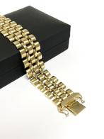 Brede 14 K Gouden Vintage Schakel Armband - 19,5 cm / 29,6 g, Goud, Goud, Ophalen of Verzenden, Zo goed als nieuw