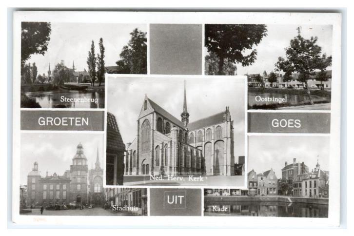 Goes, Groeten uit Goes, Verzamelen, Ansichtkaarten | Nederland, Gelopen, Zeeland, 1940 tot 1960, Verzenden