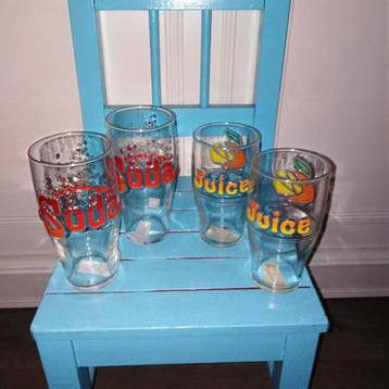 Soda en Juice reliëf glazen Luminarc set van 4 stuks beschikbaar voor biedingen