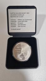 Zilveren 50 Gulden Huwelijk Beatrix en Claus FDC, Zilver, Ophalen of Verzenden, 50 gulden, Losse munt