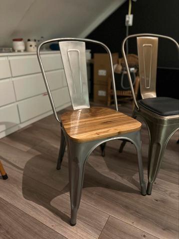 Unieke stalen café stoelen (nog 3 beschikbaar) beschikbaar voor biedingen