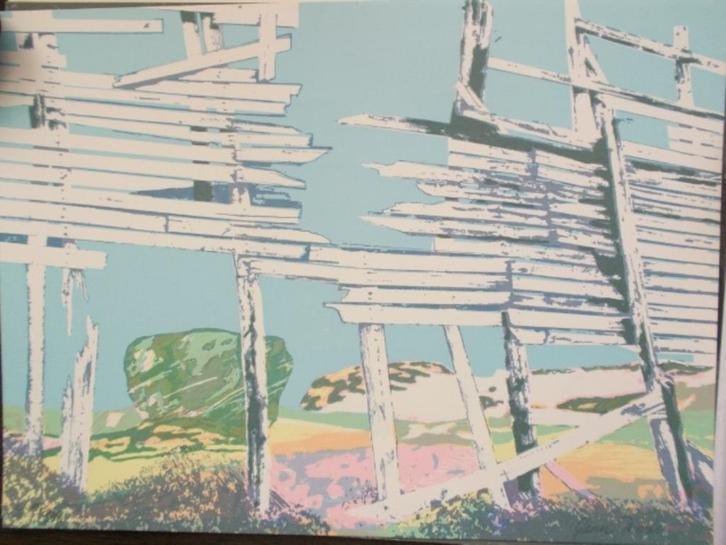 Glenn Priester zeefdruk Panta Rhei  nieuw 10€, Antiek en Kunst, Kunst | Litho's en Zeefdrukken, Ophalen of Verzenden