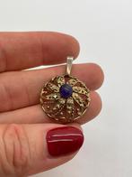 Z843 Prachtige zilveren hanger goudkleur amethist, Overige voorstellingen, Ophalen of Verzenden, X, Met edelsteen