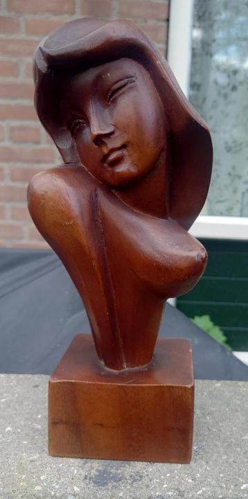 ~11940/50 houten Art Deco beeld naakte vrouw beschikbaar voor biedingen
