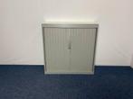 Roldeurkast Kembo, aluminium, wit topblad, H123 x B120 cm, Ophalen, Gebruikt