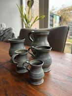 Set van 5 tinnen bierpullen, Ophalen