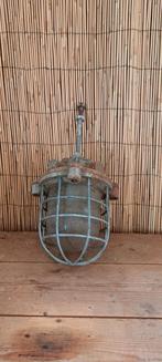 Vintage Industriële Lamp met Kooi, Antiek en Kunst, Ophalen of Verzenden