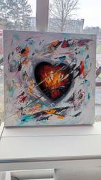 Schilderij van Gena, 70x70, hart, abstract, Antiek en Kunst, Ophalen