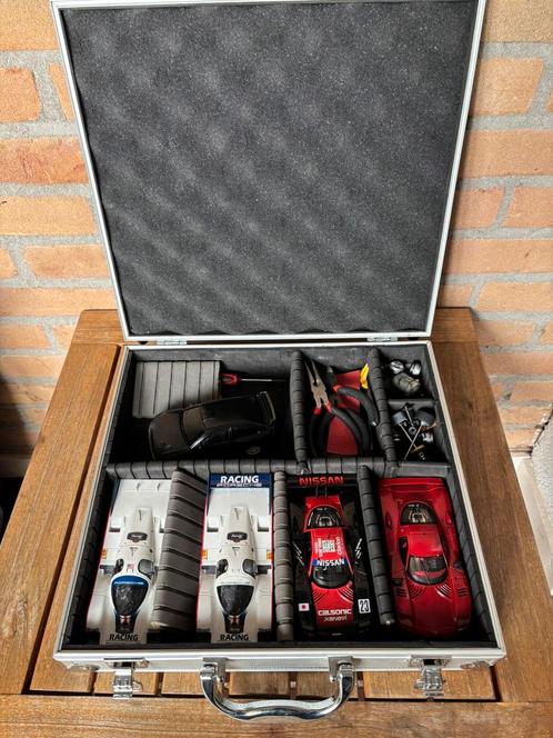 Slotcar auto’s met koffertje, Kinderen en Baby's, Speelgoed | Racebanen, Gebruikt, Elektrisch, Overige merken, Ophalen of Verzenden