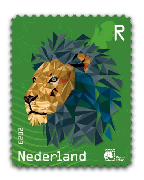NL Crypto Stamp 2 – Leeuw - Groen, Postzegels en Munten, Postzegels | Nederland, Postfris, Ophalen of Verzenden