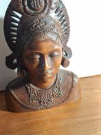 Twee houten bustes van Balinese vrouwen, Antiek en Kunst, Kunst | Beelden en Houtsnijwerken, Ophalen of Verzenden