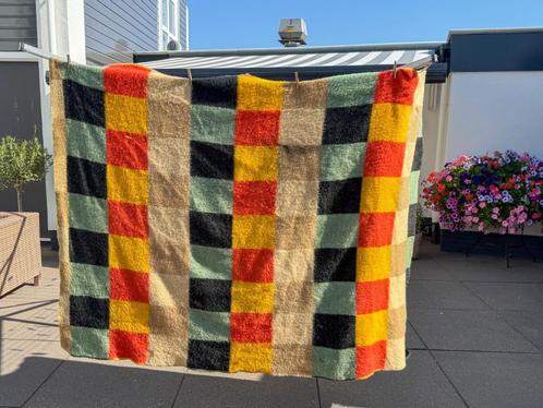Vintage wollen deken uit de jaren '50 uit de PVZ fabriek, Huis en Inrichting, Woonaccessoires | Plaids en Woondekens, Gebruikt