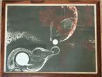Oude abstracte Litho achter glas 1969, Ophalen