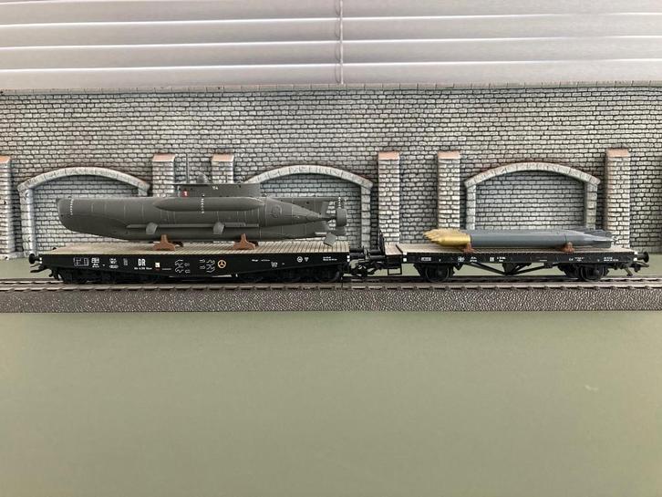 Liliput H0 / L230132 Militair Set U-boot transport, Hobby en Vrije tijd, Modeltreinen | H0, Gebruikt, Treinset, Wisselstroom, Liliput