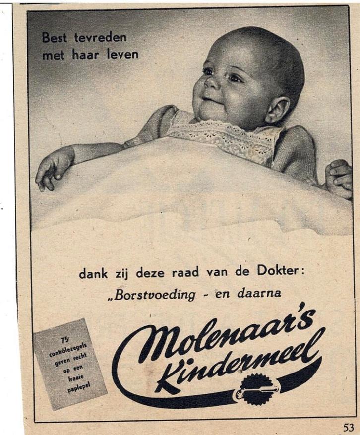Borstvoeding.. en daarna MOLENAAR'S KINDERMEEL1952, Verzamelen, Merken en Reclamevoorwerpen, Zo goed als nieuw, Overige typen