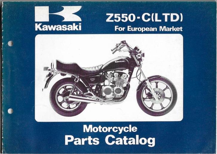 Kawasaki Z550 C LTD Parts List (740p) motor, Motoren, Handleidingen en Instructieboekjes, Kawasaki, Verzenden
