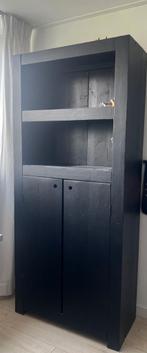 Zwart geverfde steigerhouten kast, Ophalen, Gebruikt, 50 tot 100 cm, 150 tot 200 cm
