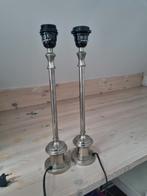 2 Zilveren Lampenvoeten met Klikschakelaar, Ophalen of Verzenden, Zo goed als nieuw, Minder dan 100 cm, Metaal