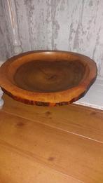 Houten schaal, Huis en Inrichting, Gebruikt, Schaal, Rond, Ophalen of Verzenden