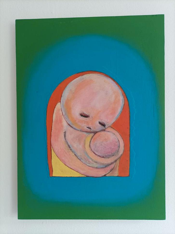 Origineel Schilderij - Abstracte Figuur, Antiek en Kunst, Kunst | Schilderijen | Klassiek, Ophalen of Verzenden