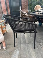 4 Zwarte tuinstoelen touwpatroon Casa, Tuin en Terras, Tuinstoelen, Ophalen, Nieuw, Kunststof