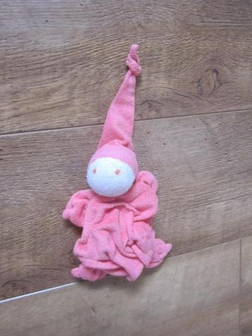 Difrax roze zacht pluche knuffeldoek pop spook lange puntmut beschikbaar voor biedingen