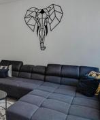 Metalen olifant wanddecoratie, Ophalen, Zo goed als nieuw