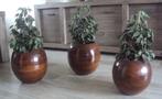 plantenbakken, kunstplanten, hout, bloembakken, 3x, Ophalen, Gebruikt, Rond, Binnen
